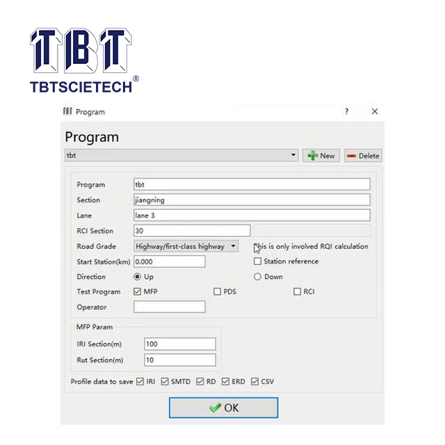 Profiler de superficie de carretera (RSP) 