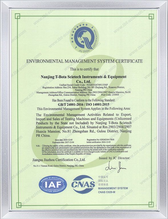 <div style="text-align: center;">Certificado TBT ISO14001</div> 